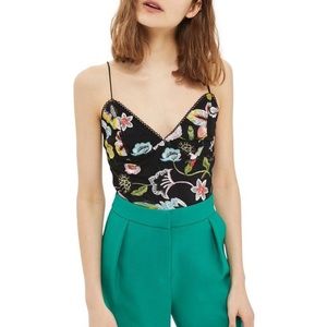 TopShop Embroidered Floral Mesh Body Suit 2
